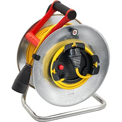 Brennenstuhl Enrouleur de câble Silver Jardi avec rallonge supplémentaire (50m de câble H05VV-F 3G1,5, utilisation temporaire en extérieur, fabriqué en France) 1207451 Gris - Publicité Brennenstuhl Enrouleur de câble Silver Jardi avec rallonge supplémentaire (50m de câble H05VV-F 3G1,5, utilisation temporaire en extérieur, fabriqué en France) 1207451 Gris - Publicité