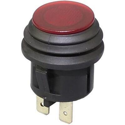 LEVSEB Bouton poussoir étanche, OFF/ON non verrouillable, 20 A à 12 V DC, 10 A à 125 V AC, 6 A à 250 V AC, IP65, 2 broches de raccordement, bouton rouge non éclairé, montage enfichable dans un trou de 20 mm - Publicité LEVSEB Bouton poussoir étanche, OFF/ON non verrouillable, 20 A à 12 V DC, 10 A à 125 V AC, 6 A à 250 V AC, IP65, 2 broches de raccordement, bouton rouge non éclairé, montage enfichable dans un trou de 20 mm - Publicité
