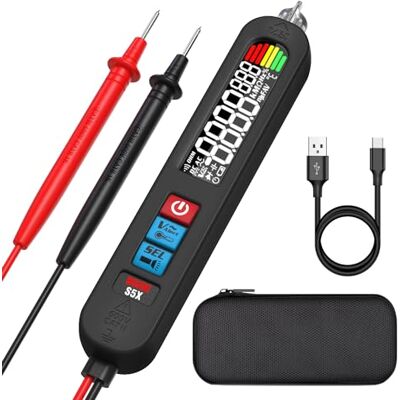 BSIDE S5X Stylo Multimètre Numérique Rechargeable avec Grand Écran Couleur VFD Détecteur d'Électricité Sans Contact Capacimètre Testeur Électrique Automatique de Tension Continuité Ohm avec Étui - Publicité BSIDE S5X Stylo Multimètre Numérique Rechargeable avec Grand Écran Couleur VFD Détecteur d'Électricité Sans Contact Capacimètre Testeur Électrique Automatique de Tension Continuité Ohm avec Étui - Publicité