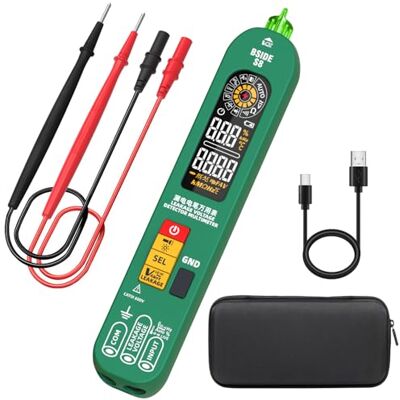 BSIDE S8 Multimètre Numérique Intelligent Stylo Détecteur de Tension Testeur de Fuite Électrique 3 en 1 Grand Écran Couleur Testeur Automatique Rechargeable de Tension AC DC Ohm et Continuité - Publicité BSIDE S8 Multimètre Numérique Intelligent Stylo Détecteur de Tension Testeur de Fuite Électrique 3 en 1 Grand Écran Couleur Testeur Automatique Rechargeable de Tension AC DC Ohm et Continuité - Publicité