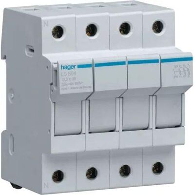 Hager LS504 – Porte fusible 10,3 x 38 32 A 3 pôles + neutre - Publicité Hager LS504 – Porte fusible 10,3 x 38 32 A 3 pôles + neutre - Publicité