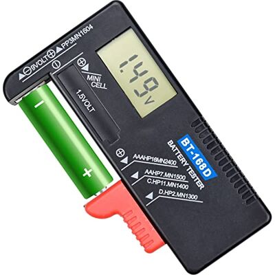 MINSHUXI Testeur de Piles Numérique Universel, BT-168D Batterie Testeur LCD Numérique de Haute Précision Pour Piles Bouton, AA, AAA, C, D, PP3, 9V, 1.5V Fonctionne Sans Pile - Publicité MINSHUXI Testeur de Piles Numérique Universel, BT-168D Batterie Testeur LCD Numérique de Haute Précision Pour Piles Bouton, AA, AAA, C, D, PP3, 9V, 1.5V Fonctionne Sans Pile - Publicité