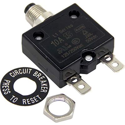 Namvo 125-250 V AC 50 V DC Disjoncteur à bouton-poussoir 5 A Protection thermique contre les surcharges Série L1 Réinitialisation manuelle du disjoncteur thermique 10 A - Publicité Namvo 125-250 V AC 50 V DC Disjoncteur à bouton-poussoir 5 A Protection thermique contre les surcharges Série L1 Réinitialisation manuelle du disjoncteur thermique 10 A - Publicité