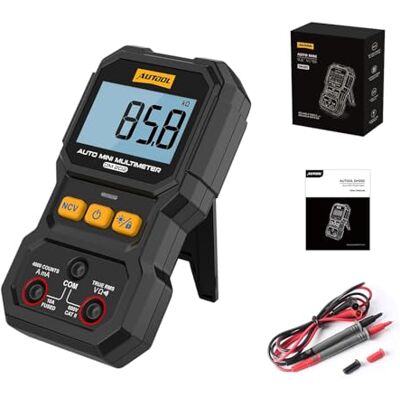 AUTOOL Mini-multimètre automatique, multimètre numérique à 4 000 points de mesure (valeur efficace vraie) avec test de tension sans contact (NCV), identification automatique, fonction de maintien des données - Publicité AUTOOL Mini-multimètre automatique, multimètre numérique à 4 000 points de mesure (valeur efficace vraie) avec test de tension sans contact (NCV), identification automatique, fonction de maintien des données - Publicité