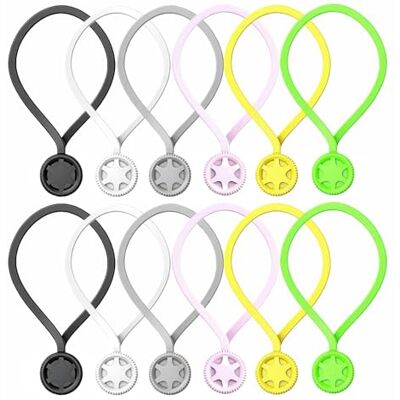 Ziyonix 12 Pièces Attache Câble Magnétiques, 194mm Organisateur de Clips de Câble Multicolores en Silicone, Attaches Câble Magnetic Réutilisables Gestionnaire de câbles USB pour Bureau L'école Maison - Publicité Ziyonix 12 Pièces Attache Câble Magnétiques, 194mm Organisateur de Clips de Câble Multicolores en Silicone, Attaches Câble Magnetic Réutilisables Gestionnaire de câbles USB pour Bureau L'école Maison - Publicité