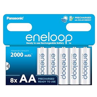 eneloop Piles Ni-MH AA/Mignon (8 pièces), Rechargeables, Nouvelle capacité Min. renforcée 2000 mAh - Publicité eneloop Piles Ni-MH AA/Mignon (8 pièces), Rechargeables, Nouvelle capacité Min. renforcée 2000 mAh - Publicité