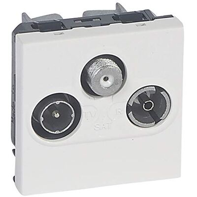 Legrand 079296 Prise TV-R-SAT Mosaic FM et DAB+ 2 Modules, Aluminium, Lot de 1 - Publicité Legrand 079296 Prise TV-R-SAT Mosaic FM et DAB+ 2 Modules, Aluminium, Lot de 1 - Publicité