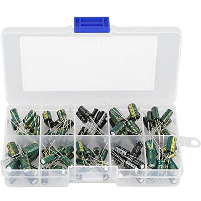 Garosa 100pcs Kit assortiment de condensateurs électrolytiques 10 valeurs 10V-63V 10uf-470uf condensateur audio à haute teneur pour la fabrication de circuit audio - Publicité Garosa 100pcs Kit assortiment de condensateurs électrolytiques 10 valeurs 10V-63V 10uf-470uf condensateur audio à haute teneur pour la fabrication de circuit audio - Publicité