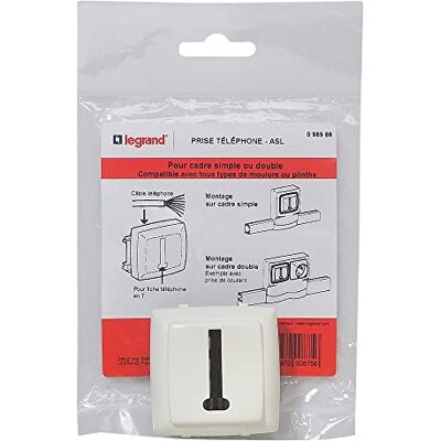 Legrand Prise téléphone pour moulure Appareillage Saillie 8 contacts en T Blanc - Publicité Legrand Prise téléphone pour moulure Appareillage Saillie 8 contacts en T Blanc - Publicité