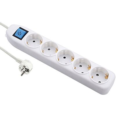 ELECTRALINE 52511 Multiprise avec 5 Prises, Interrupteur, Câble 1,5 m - Publicité ELECTRALINE 52511 Multiprise avec 5 Prises, Interrupteur, Câble 1,5 m - Publicité