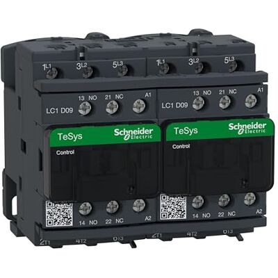 Schneider Electric LC2D09P7 contacteur inverseur TeSys, LC2-D, 3P, 9 A, 440VAC-3, bobine 230 VCA, 50/60 Hz - Publicité Schneider Electric LC2D09P7 contacteur inverseur TeSys, LC2-D, 3P, 9 A, 440VAC-3, bobine 230 VCA, 50/60 Hz - Publicité