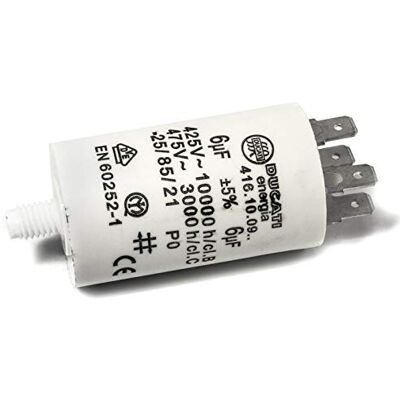 DUCATI ENERGIA Condensateur de moteur 6uF 5%/475 V + GRD 32 x 55 mm, Cylindrique en Polypropylne, Capacitor - Publicité DUCATI ENERGIA Condensateur de moteur 6uF 5%/475 V + GRD 32 x 55 mm, Cylindrique en Polypropylne, Capacitor - Publicité