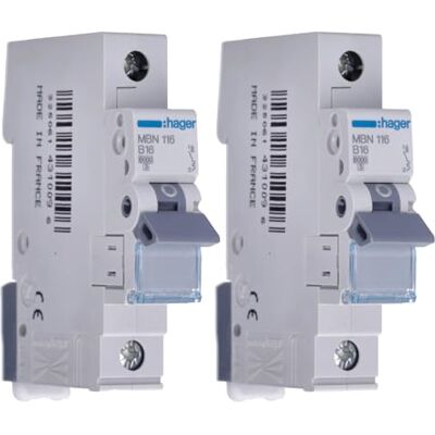 Hager mbn116 1 pôle Disjoncteur 16 A 2 STUECK - Publicité Hager mbn116 1 pôle Disjoncteur 16 A 2 STUECK - Publicité