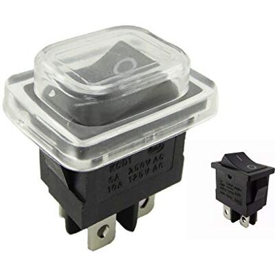 ChiliTec Interrupteur à bascule encastrable 19 x 13 mm, avec couvercle étanche, (4 broches) ON-OFF 250 V (1) - Publicité ChiliTec Interrupteur à bascule encastrable 19 x 13 mm, avec couvercle étanche, (4 broches) ON-OFF 250 V (1) - Publicité