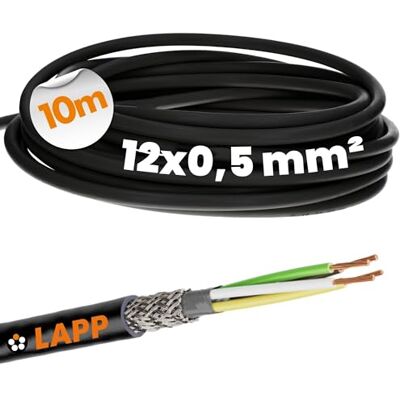 Lapp 1030525 LiYCY Câble de commande blindé 10 m 12 x 0,5 mm² I Résistant aux UV I Câble de signal 12 fils I Câble de données pour l'extérieur I Câble de soudure LED I Câble de raccordement noir - Publicité Lapp 1030525 LiYCY Câble de commande blindé 10 m 12 x 0,5 mm² I Résistant aux UV I Câble de signal 12 fils I Câble de données pour l'extérieur I Câble de soudure LED I Câble de raccordement noir - Publicité