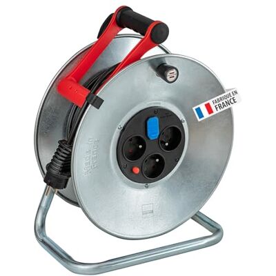Brennenstuhl Enrouleur câble Silver Brico-250 avec USB/Enrouleur électrique 3 Prises Courant et 2 Prises-Chargeur USB (en intérieur, flasques en métal, 25m câble, fabriqué en France) Gris Moyen - Publicité Brennenstuhl Enrouleur câble Silver Brico-250 avec USB/Enrouleur électrique 3 Prises Courant et 2 Prises-Chargeur USB (en intérieur, flasques en métal, 25m câble, fabriqué en France) Gris Moyen - Publicité