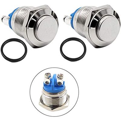 QitinDasen 10Pcs Premium 19mm Interrupteur à Bouton-Poussoir Momentané à 2 Broches, Tête Haute Ronde en Métal, 3A 250V - Publicité QitinDasen 10Pcs Premium 19mm Interrupteur à Bouton-Poussoir Momentané à 2 Broches, Tête Haute Ronde en Métal, 3A 250V - Publicité