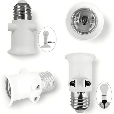 FExYinz 2 pièces par paquet adaptateur de douille de lampe prise E27 conversion en prise de courant et prise E27 - Publicité FExYinz 2 pièces par paquet adaptateur de douille de lampe prise E27 conversion en prise de courant et prise E27 - Publicité