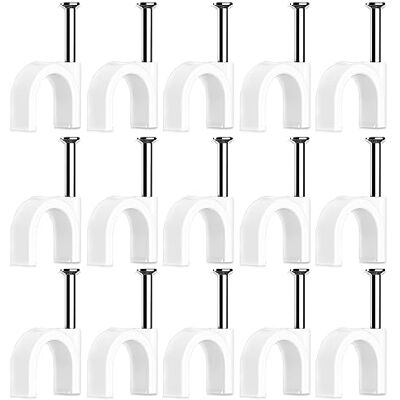 LABUYI 100 Pièces Cavalier Cable Electrique, Fixation et Attache Fil Mural, Clips Avec Clou en Acier, Blanc (6mm) - Publicité LABUYI 100 Pièces Cavalier Cable Electrique, Fixation et Attache Fil Mural, Clips Avec Clou en Acier, Blanc (6mm) - Publicité