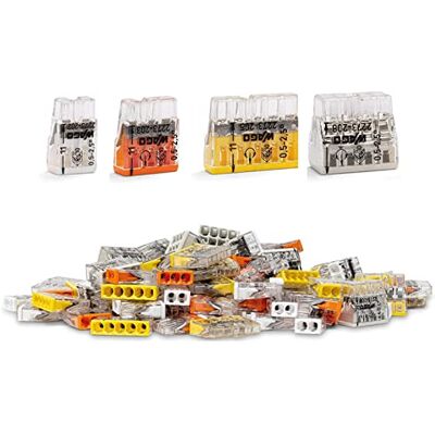 WAGO Lot de 140 bornes de connexion Compact 2273-202 2273-203 2273-205 2273-208 - Publicité WAGO Lot de 140 bornes de connexion Compact 2273-202 2273-203 2273-205 2273-208 - Publicité