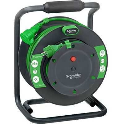 Schneider Electric IMT33151 Enrouleur de câble Thorsman Extended 25 m, HO5 VVF 3G x 1,5 mm, IP44, 1 prise - Publicité Schneider Electric IMT33151 Enrouleur de câble Thorsman Extended 25 m, HO5 VVF 3G x 1,5 mm, IP44, 1 prise - Publicité