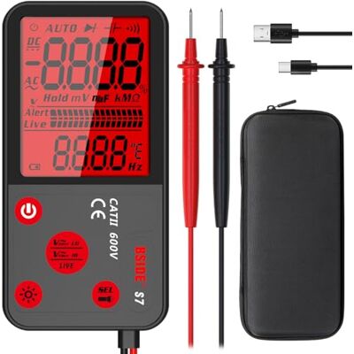 BSIDE Multimètre Numérique Automatique Rechargeable Grand Écran Voltmètre Intelligent Ultra Fin avec NCV Testeur de Tension CC CA Continuité Fréquence Résistance avec Étui - Publicité BSIDE Multimètre Numérique Automatique Rechargeable Grand Écran Voltmètre Intelligent Ultra Fin avec NCV Testeur de Tension CC CA Continuité Fréquence Résistance avec Étui - Publicité