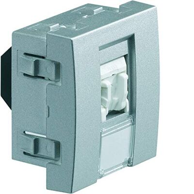 Hager Systo – Prise RJ45 Catégorie 6 UTP Systo 2 module aluminium - Publicité Hager Systo – Prise RJ45 Catégorie 6 UTP Systo 2 module aluminium - Publicité