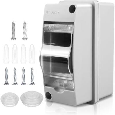 PORFOYO Coffret électrique Etanche Boîtier: Boîte Étanche électrique Exterieur IP65, Tableau 1 Rangée, Boîtier Etanche, Coffret 2 Modules Pour Disjoncteur Mural - Publicité PORFOYO Coffret électrique Etanche Boîtier: Boîte Étanche électrique Exterieur IP65, Tableau 1 Rangée, Boîtier Etanche, Coffret 2 Modules Pour Disjoncteur Mural - Publicité
