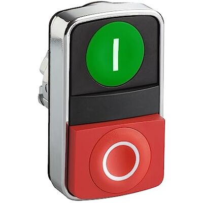 Schneider Electric Harmony XB4 tête bouton double touche Ø22 marqué vert/rouge ZB4BL7341 - Publicité Schneider Electric Harmony XB4 tête bouton double touche Ø22 marqué vert/rouge ZB4BL7341 - Publicité