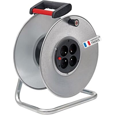 Brennenstuhl Enrouleur vide Silver/Enrouleur de câble (flasques en acier, sans câble, livré vide, 4 prises, disjoncteur, poignée guide-câble, utilisation en intérieur, fabriqué en France) - Publicité Brennenstuhl Enrouleur vide Silver/Enrouleur de câble (flasques en acier, sans câble, livré vide, 4 prises, disjoncteur, poignée guide-câble, utilisation en intérieur, fabriqué en France) - Publicité