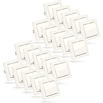 ABSINA Interrupteur croisé encastré en blanc 20x interrupteur 250V AC, 10A, IP20 incl. cadre, insert encastré et cache interrupteur d'éclairage, interrupteur à bascule, interrupteur à bascule - Publicité ABSINA Interrupteur croisé encastré en blanc 20x interrupteur 250V AC, 10A, IP20 incl. cadre, insert encastré et cache interrupteur d'éclairage, interrupteur à bascule, interrupteur à bascule - Publicité