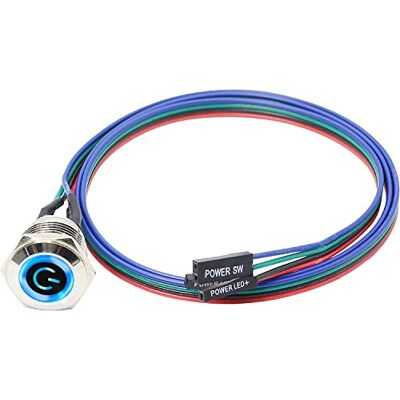 XMSJSIY Bouton métallique hôte de commutateur de châssis Ordinateur hôte interrupteur câble boîtier PC LED Power button ATX Power on/off (12mm) - Publicité XMSJSIY Bouton métallique hôte de commutateur de châssis Ordinateur hôte interrupteur câble boîtier PC LED Power button ATX Power on/off (12mm) - Publicité