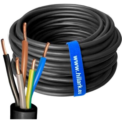 Hilark cable tech Câble souterrain courant fort NYY-J (5g6 mm², 50 mètres, Noir, PVC, 100% cuivre, Fabriqué en Europe) - Publicité Hilark cable tech Câble souterrain courant fort NYY-J (5g6 mm², 50 mètres, Noir, PVC, 100% cuivre, Fabriqué en Europe) - Publicité