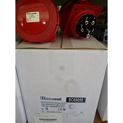 ELETTROCANALI Prise encastrable IP67 380/415V 3P+N+T 32A (PCE) EC69059 - Publicité ELETTROCANALI Prise encastrable IP67 380/415V 3P+N+T 32A (PCE) EC69059 - Publicité