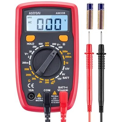 AstroAI Multimètre Numérique Portable, Testeur Électrique Multifonctions 2000 Précis et Sécurité, Voltmètre, Ampèremètre, Ohmmètre, Testeur de Tension AC/DC, Courant DC, Résistance, Continuité, Diode - Publicité AstroAI Multimètre Numérique Portable, Testeur Électrique Multifonctions 2000 Précis et Sécurité, Voltmètre, Ampèremètre, Ohmmètre, Testeur de Tension AC/DC, Courant DC, Résistance, Continuité, Diode - Publicité