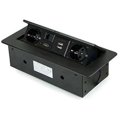 Emuca - Atom 26 - Noir - Acier Plastique Zamak - Multiconnecteur - Publicité Emuca - Atom 26 - Noir - Acier Plastique Zamak - Multiconnecteur - Publicité