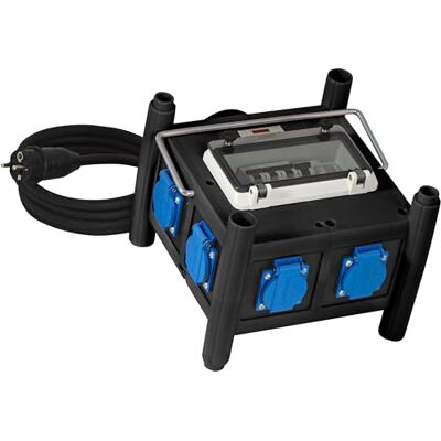 Brennenstuhl Coffret de chantier BD 6M/16, avec 6 prises à clapet et 5m de câble (IP44), Fabrication Française - Publicité Brennenstuhl Coffret de chantier BD 6M/16, avec 6 prises à clapet et 5m de câble (IP44), Fabrication Française - Publicité