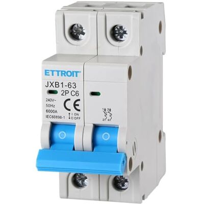 Electron 230 V 6 A C6 Interrupteur magnétothermique 240 V AC, monophasé, occupe 2 modules de conduite DIN, 2 P 2 pôles, 6 KA 6000 AMPERE, INTERRUPTEUR DE CIRCUIT - Publicité Electron 230 V 6 A C6 Interrupteur magnétothermique 240 V AC, monophasé, occupe 2 modules de conduite DIN, 2 P 2 pôles, 6 KA 6000 AMPERE, INTERRUPTEUR DE CIRCUIT - Publicité