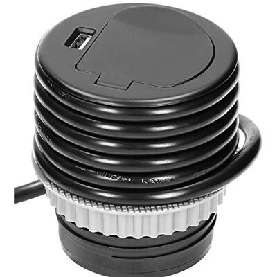 Orno AE-1373(GS) Multiprise encastrable escamotable 1 Prise + 1 Port USB, 3680 W, Longueur du câble 1,8 m (Noir) - Publicité Orno AE-1373(GS) Multiprise encastrable escamotable 1 Prise + 1 Port USB, 3680 W, Longueur du câble 1,8 m (Noir) - Publicité