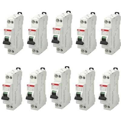 ABB Lot de 10 disjoncteurs Ph+N raccordement Vis 16A-4,5Ka Courbe C - Publicité ABB Lot de 10 disjoncteurs Ph+N raccordement Vis 16A-4,5Ka Courbe C - Publicité