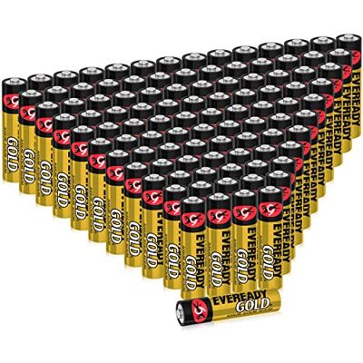 EVEREADY Gold Alkaline AAA Batteries 100 pack - Publicité EVEREADY Gold Alkaline AAA Batteries 100 pack - Publicité