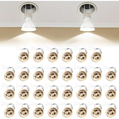 WIYETY Douille GU10 pour LED et halogène : 30 pièces culot GU10 en céramique avec câble en silicone de qualité - Publicité WIYETY Douille GU10 pour LED et halogène : 30 pièces culot GU10 en céramique avec câble en silicone de qualité - Publicité