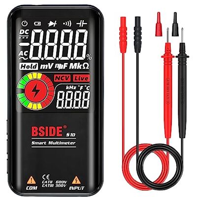 BSIDE EBTN Multimètre numérique LCD 3 résultats, 999 points, voltmètre auto-portée de 9 999 points, résistance, continuité, fréquence, diode, cycle de fonctionnement, test de tension lampe de poche - Publicité BSIDE EBTN Multimètre numérique LCD 3 résultats, 999 points, voltmètre auto-portée de 9 999 points, résistance, continuité, fréquence, diode, cycle de fonctionnement, test de tension lampe de poche - Publicité