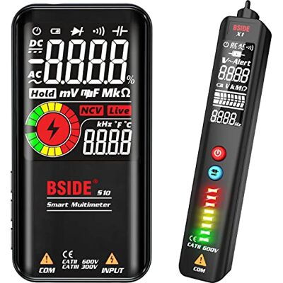 BSIDE Kit Multimètre Numérique Intelligent et Stylo Détecteur de Tension Grand Écran Couleur Ensemble Testeur Électrique Automatique S10 X1 Testeurs de Tension Combinés Kit de Test pour Électricien - Publicité BSIDE Kit Multimètre Numérique Intelligent et Stylo Détecteur de Tension Grand Écran Couleur Ensemble Testeur Électrique Automatique S10 X1 Testeurs de Tension Combinés Kit de Test pour Électricien - Publicité
