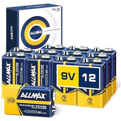 Allmax - 9V Max Power - Alkaline - 12 Count - Battery - Publicité Allmax - 9V Max Power - Alkaline - 12 Count - Battery - Publicité