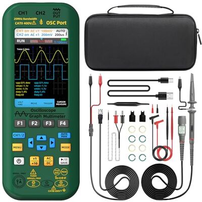 BSIDE O7 Oscilloscope Numérique Portable 2 Canaux avec Multimètre TRMS Générateur de Signal Grand Écran 3,98 Pouces 25MHz 208MSa/s Testeur Oscilloscope Rechargeable 5000mAh Mesure Courant 6000A - Publicité BSIDE O7 Oscilloscope Numérique Portable 2 Canaux avec Multimètre TRMS Générateur de Signal Grand Écran 3,98 Pouces 25MHz 208MSa/s Testeur Oscilloscope Rechargeable 5000mAh Mesure Courant 6000A - Publicité