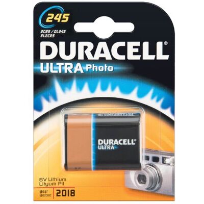 Duracell Lot de 2 Blisters de 1 Pile photo Lithium Ultra DL 245 A 2CR5 6V - Publicité Duracell Lot de 2 Blisters de 1 Pile photo Lithium Ultra DL 245 A 2CR5 6V - Publicité