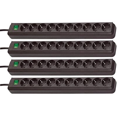 Brennenstuhl Eco-Line Lot de 4 multiprises 10 prises (avec interrupteur et câble de 3 m – particulièrement économe en énergie) Noir - Publicité Brennenstuhl Eco-Line Lot de 4 multiprises 10 prises (avec interrupteur et câble de 3 m – particulièrement économe en énergie) Noir - Publicité