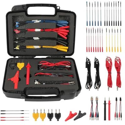 AUTOOL Cable Multimetre, 48 Pièces Contiennent Pinces Crocodiles, Sondes, Prises, Sonde de Test pour Multimètre, 20cm Jumper Wire, 4mm Fiche Banane avec Flexible Câble, Pointe de Touche Multimetre - Publicité AUTOOL Cable Multimetre, 48 Pièces Contiennent Pinces Crocodiles, Sondes, Prises, Sonde de Test pour Multimètre, 20cm Jumper Wire, 4mm Fiche Banane avec Flexible Câble, Pointe de Touche Multimetre - Publicité