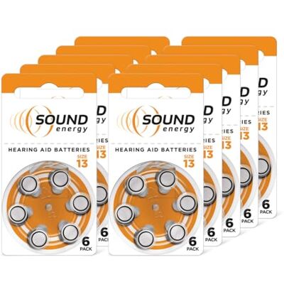 Energizer - Taille 13 - Pack de 60 - Piles pour appareils auditifs - Sound Energy - Publicité Energizer - Taille 13 - Pack de 60 - Piles pour appareils auditifs - Sound Energy - Publicité